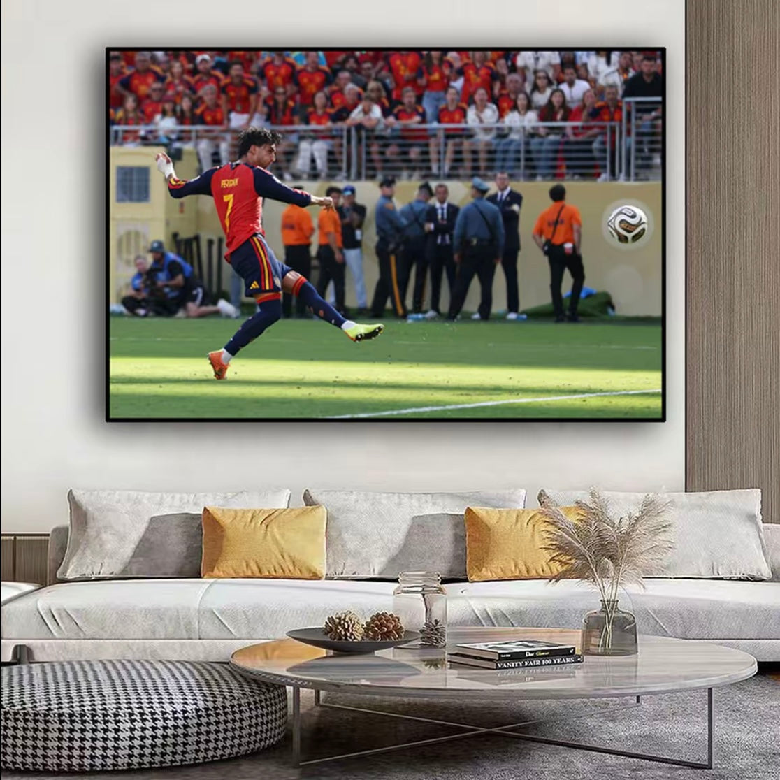 Spain 2026 World Cup Champions Poster – Rodri & Lamine Yamal Football Team Celebration Wall Art