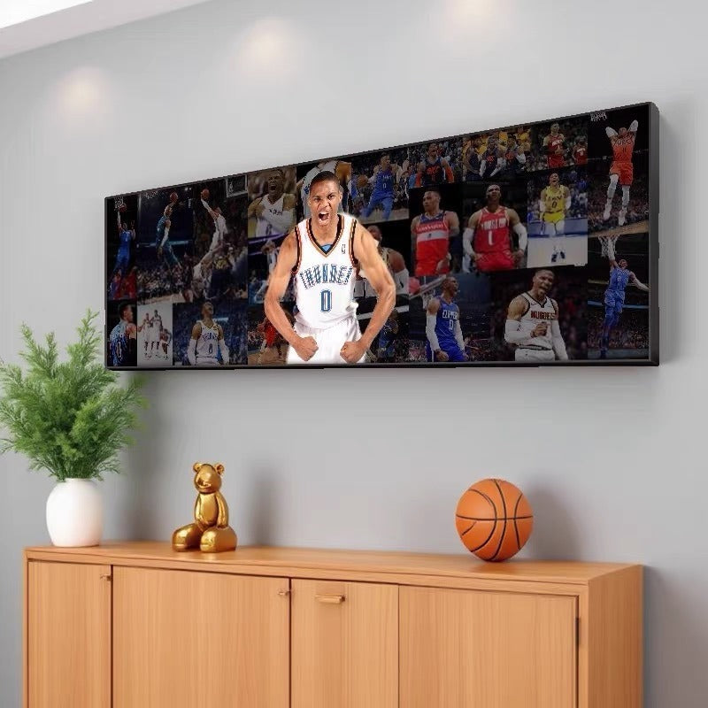Russell Westbrook Basketball Career Poster – OKC Thunder NBA Legend Wall Art Gift