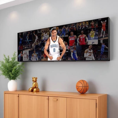 Russell Westbrook Basketball Career Poster – OKC Thunder NBA Legend Wall Art Gift