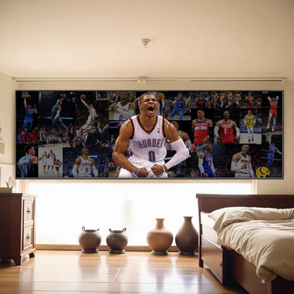 Russell Westbrook Basketball Career Poster – OKC Thunder NBA Legend Wall Art Gift
