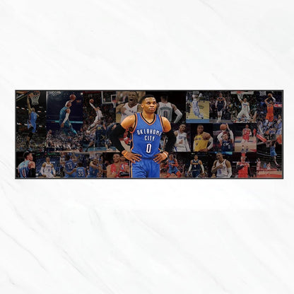 Russell Westbrook Basketball Career Poster – OKC Thunder NBA Legend Wall Art Gift
