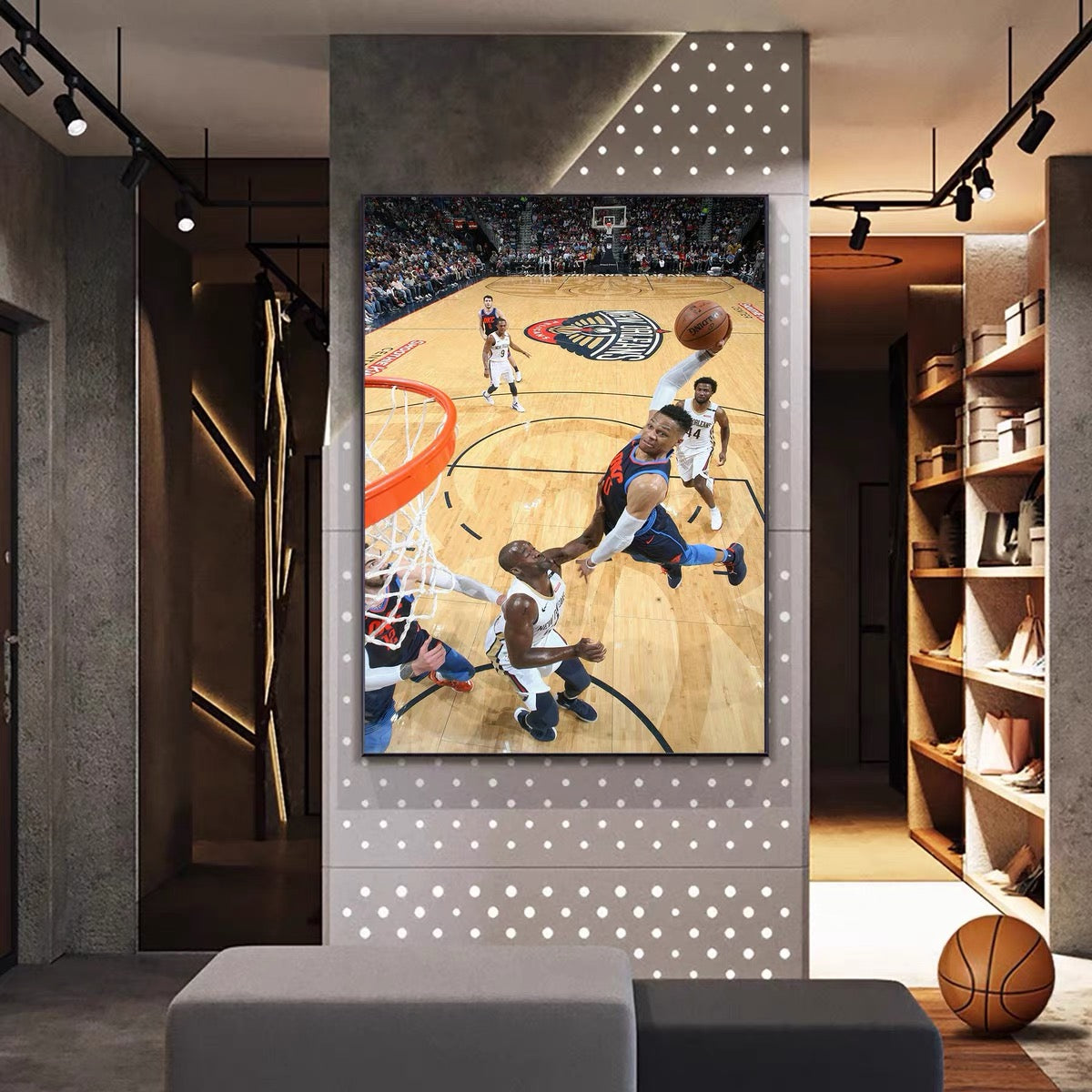 Russell Westbrook Dunk Poster – NBA Basketball Star Wall Art for Living Room & Boys’ Bedroom