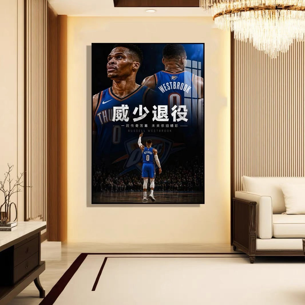 Russell Westbrook Retirement Tribute Poster – NBA Basketball Legend Wall Art