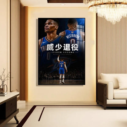Russell Westbrook Retirement Tribute Poster – NBA Basketball Legend Wall Art