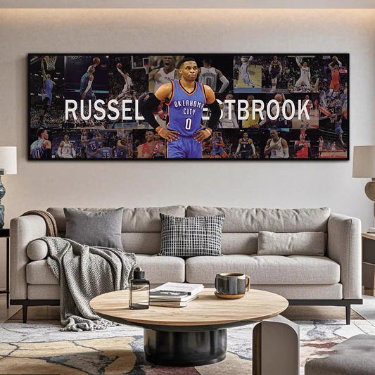 Russell Westbrook Basketball Career Poster – OKC Thunder NBA Legend Wall Art Gift