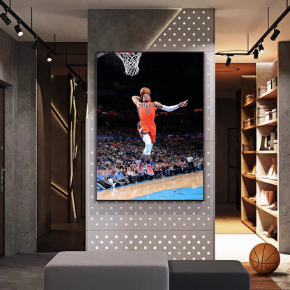 Russell Westbrook Dunk Poster – NBA Basketball Star Wall Art for Living Room & Boys’ Bedroom