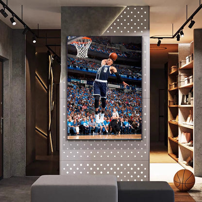 Russell Westbrook Dunk Poster – NBA Basketball Star Wall Art for Living Room & Boys’ Bedroom