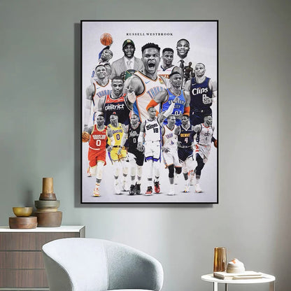 Russell Westbrook Retirement Tribute Poster – NBA Basketball Legend Wall Art
