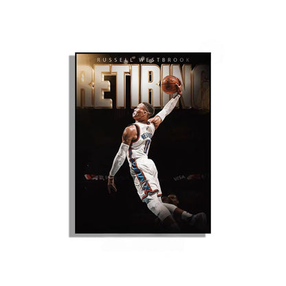 Russell Westbrook Retirement Tribute Poster – NBA Basketball Legend Wall Art