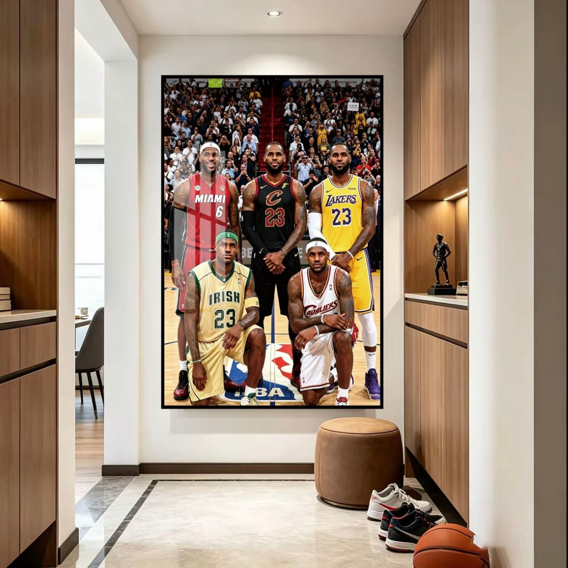 NBA Basketball Legends Poster – LeBron James Curry Jordan Kobe Bryant Wall Art