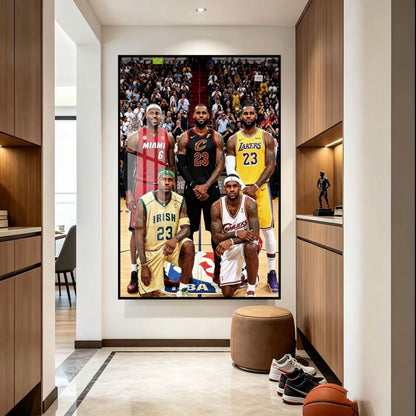 NBA Basketball Legends Poster – LeBron James Curry Jordan Kobe Bryant Wall Art