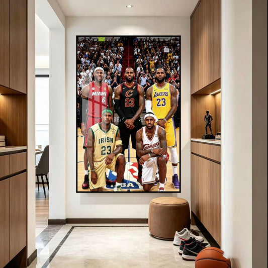 NBA Basketball Legends Poster – LeBron James Curry Jordan Kobe Bryant Wall Art
