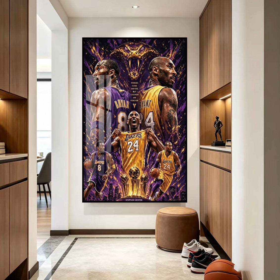NBA Basketball Legends Poster – LeBron James Curry Jordan Kobe Bryant Wall Art
