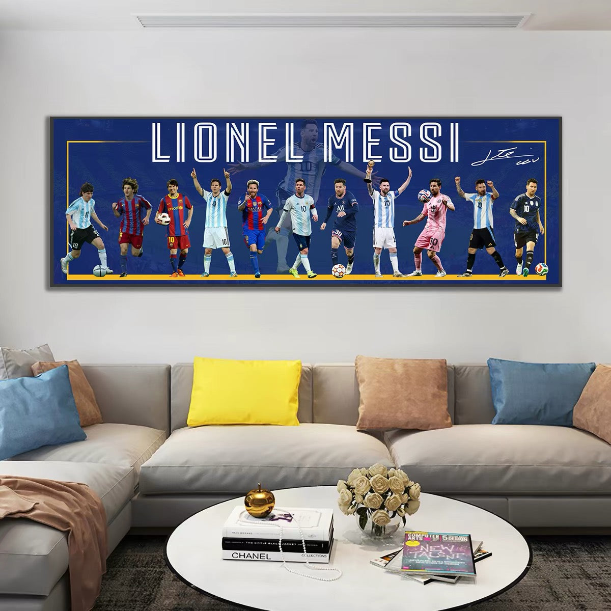 Ronaldo Messi Mbappé Neymar Football Legends Evolution Poster – Soccer Career Wall Art