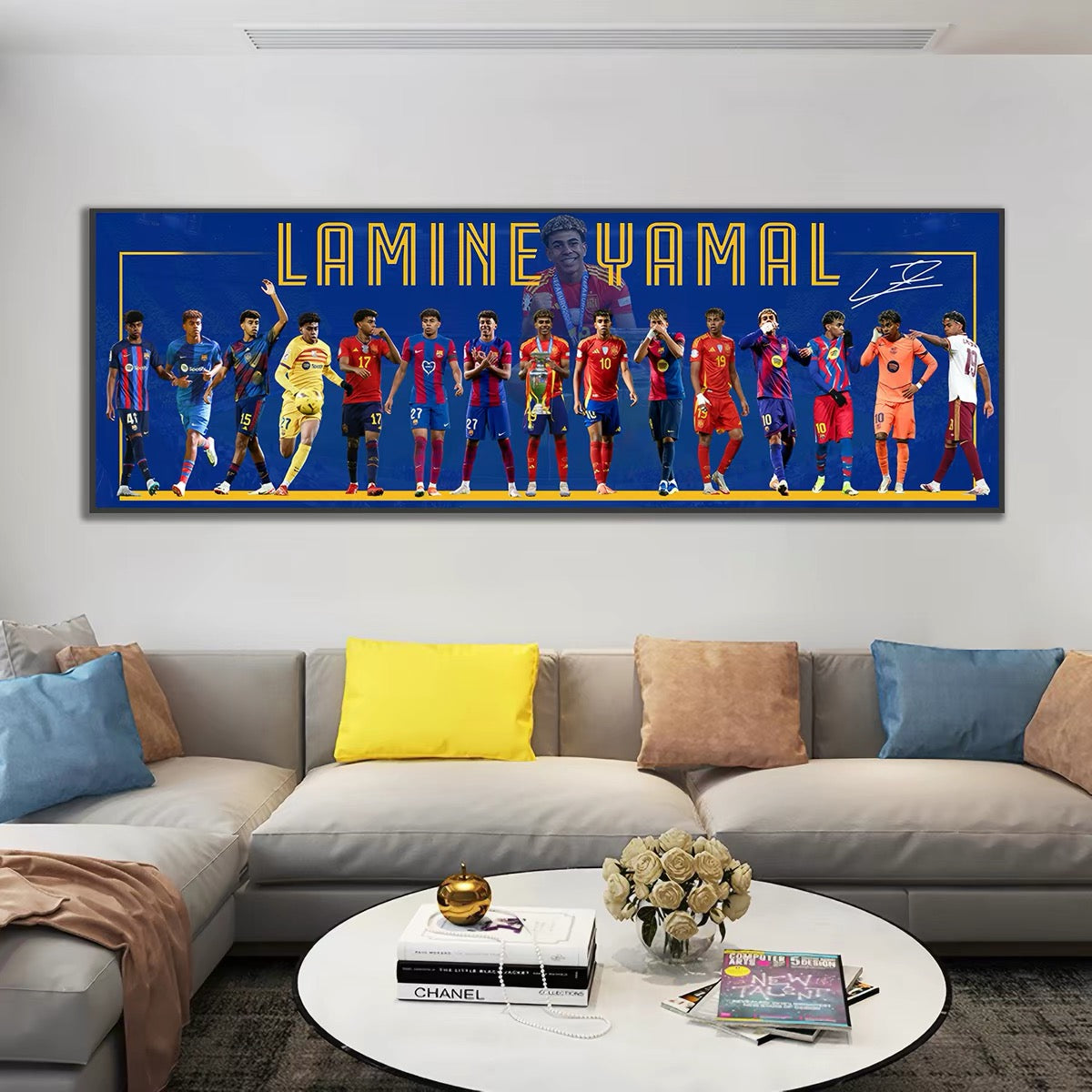 Ronaldo Messi Mbappé Neymar Football Legends Evolution Poster – Soccer Career Wall Art