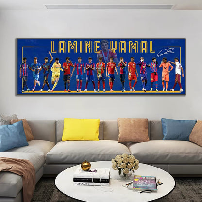 Ronaldo Messi Mbappé Neymar Football Legends Evolution Poster – Soccer Career Wall Art