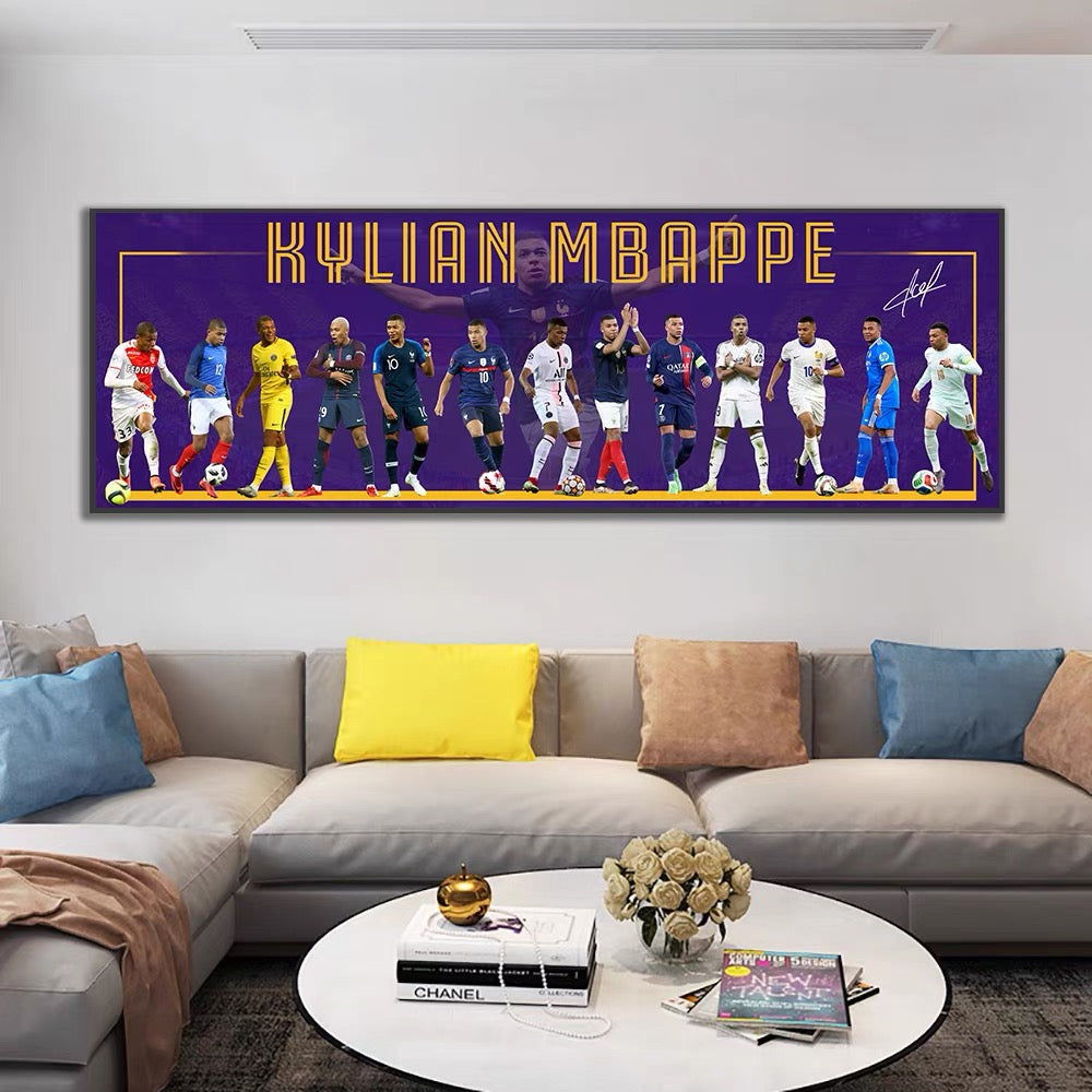 Ronaldo Messi Mbappé Neymar Football Legends Evolution Poster – Soccer Career Wall Art