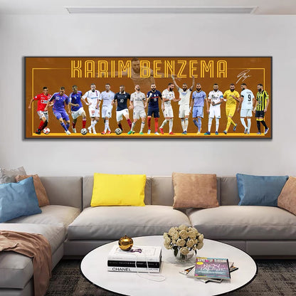 Ronaldo Messi Mbappé Neymar Football Legends Evolution Poster – Soccer Career Wall Art