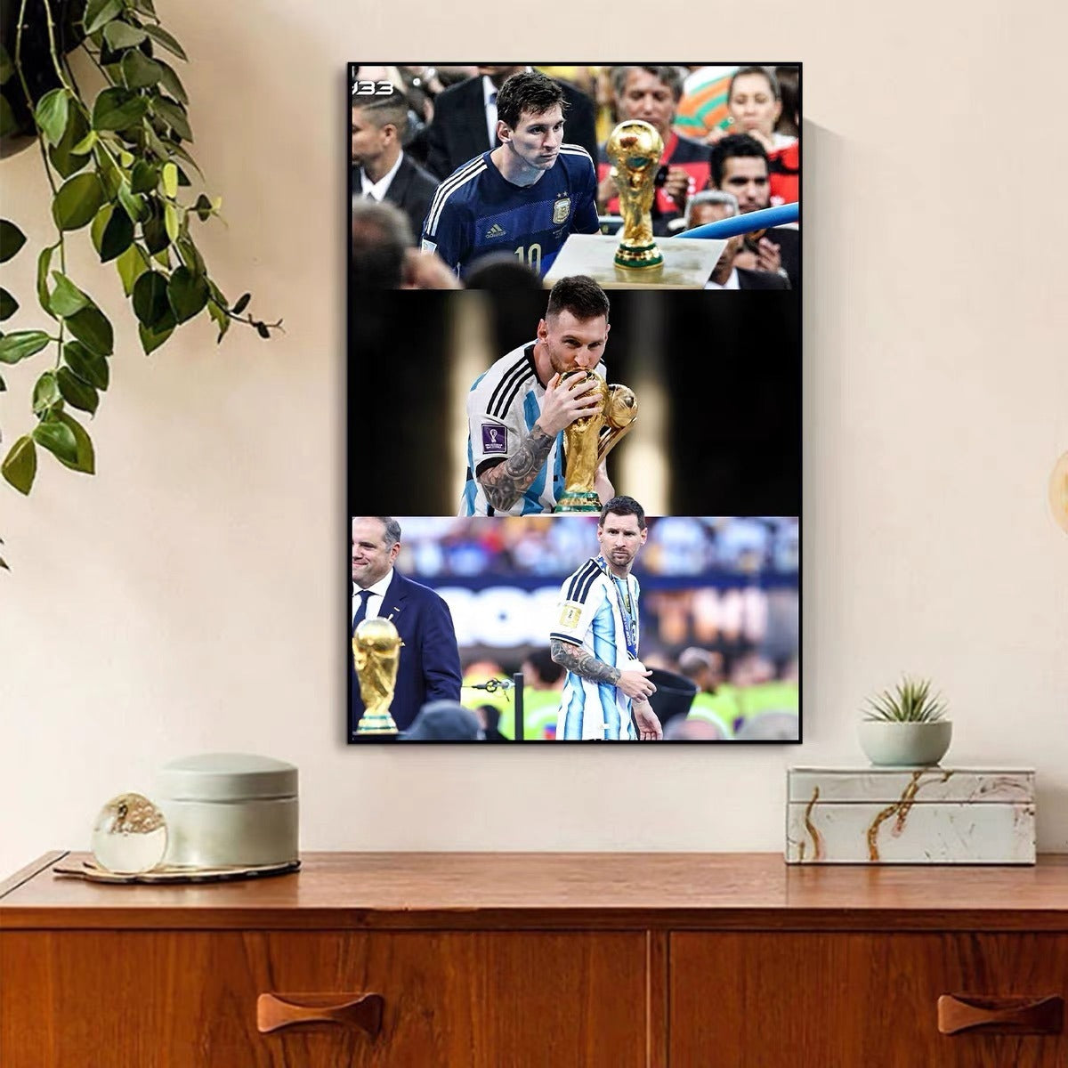Lionel Messi Argentina No.10 Jersey Poster – Football Legend Wall Art