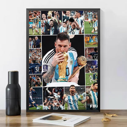 Lionel Messi Argentina No.10 Jersey Poster – Football Legend Wall Art