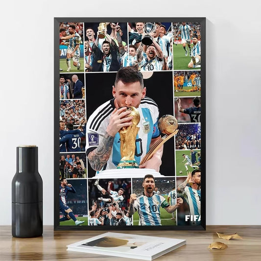 Lionel Messi Argentina No.10 Jersey Poster – Football Legend Wall Art
