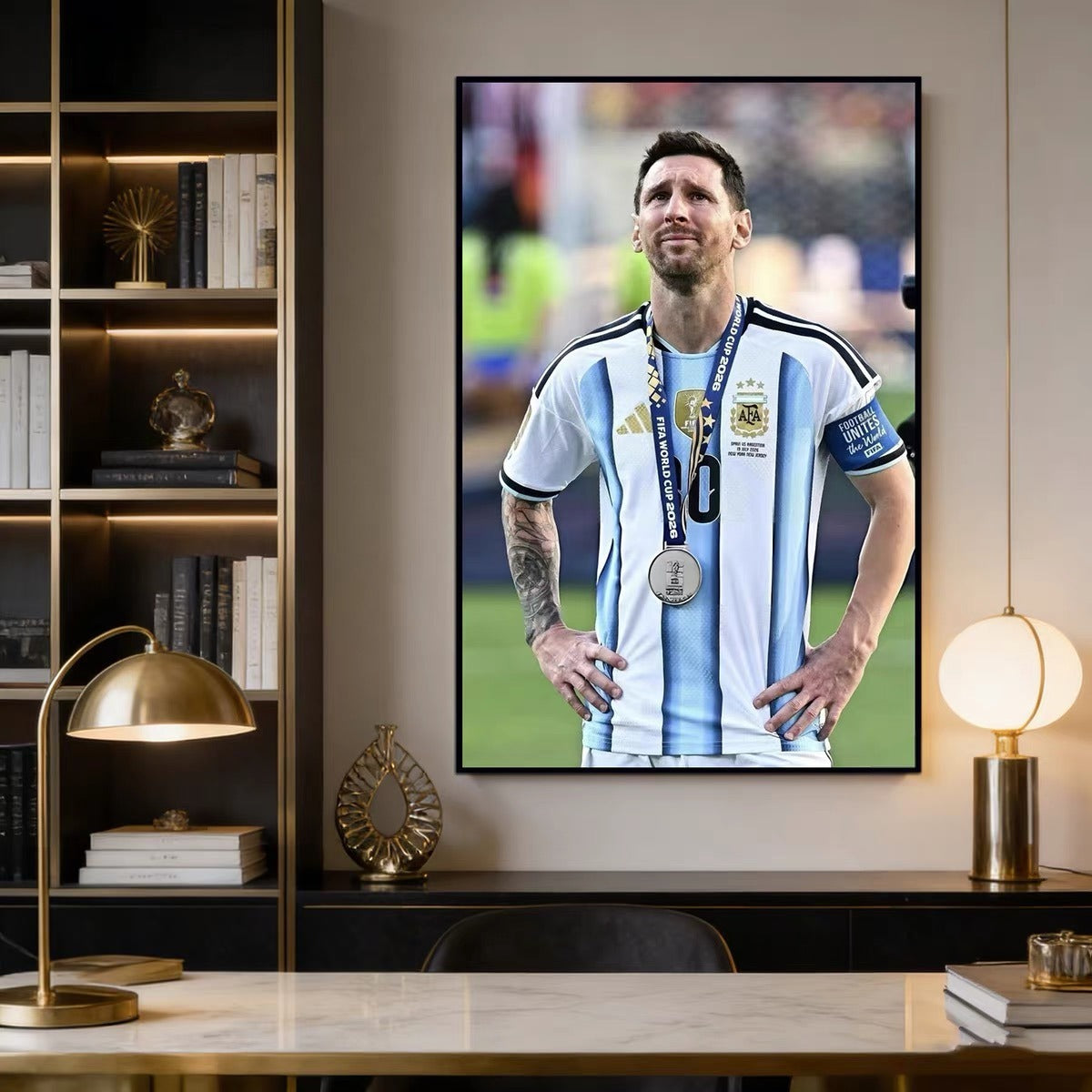 Lionel Messi Argentina No.10 Jersey Poster – Football Legend Wall Art