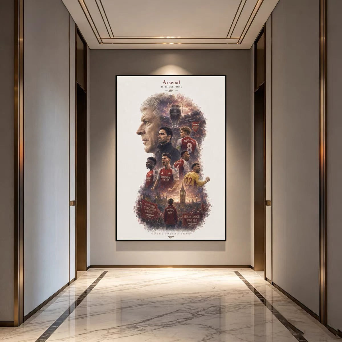 Arsenal Wenger Arteta Champions League Poster – Gunners Football Wall Art