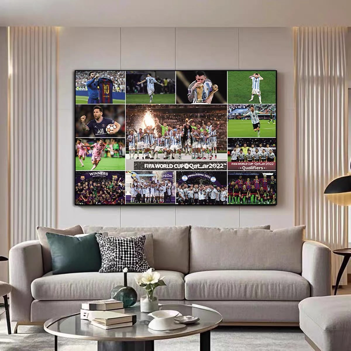 Messi & Ronaldo Career Journey Poster – Argentina Portugal Football Legends Wall Art