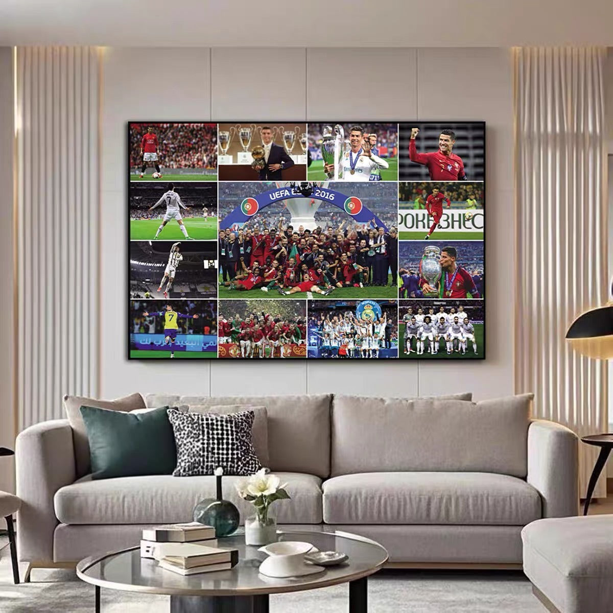 Messi & Ronaldo Career Journey Poster – Argentina Portugal Football Legends Wall Art