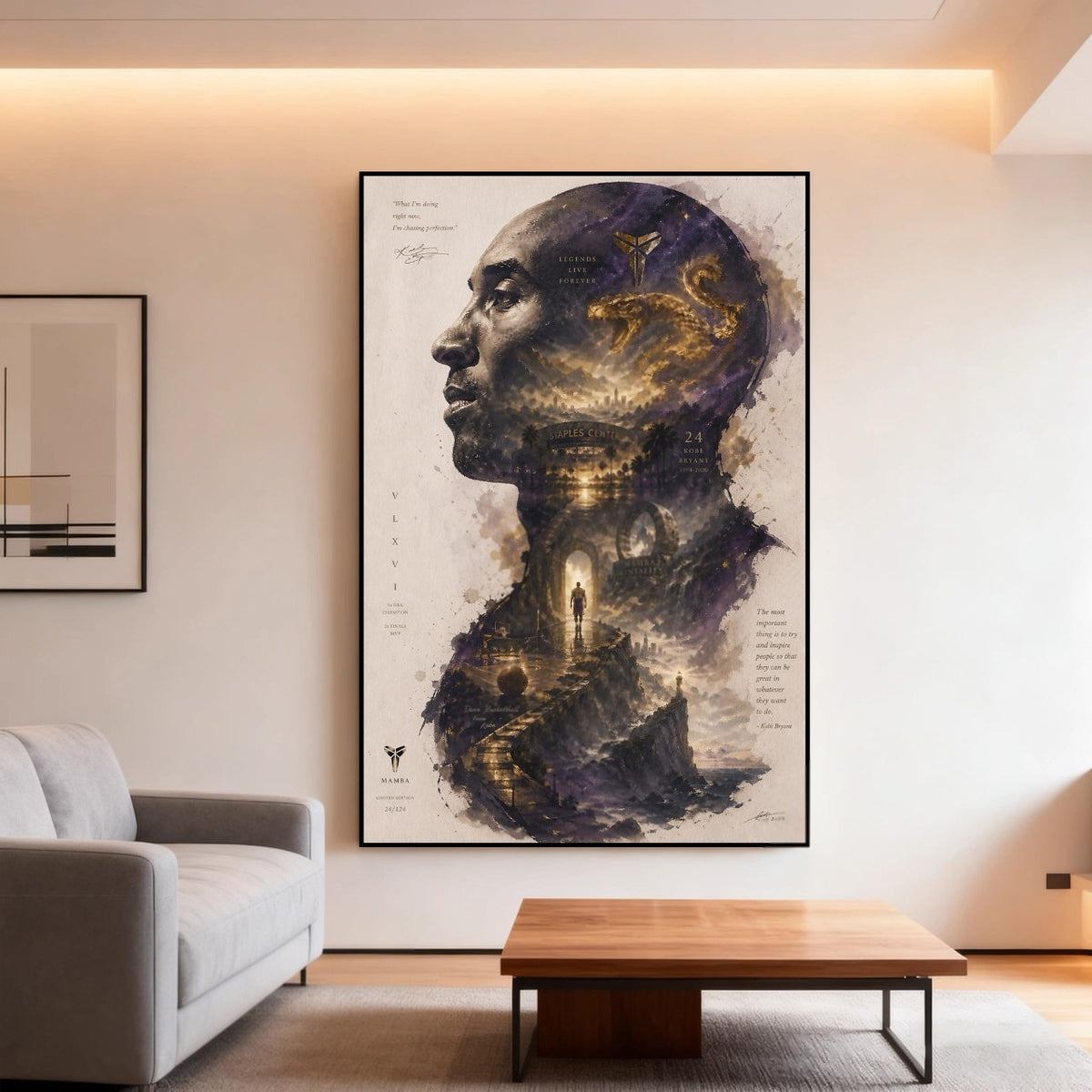 Kobe Bryant LeBron James Stephen Curry Basketball Legends Poster – NBA Wall Art