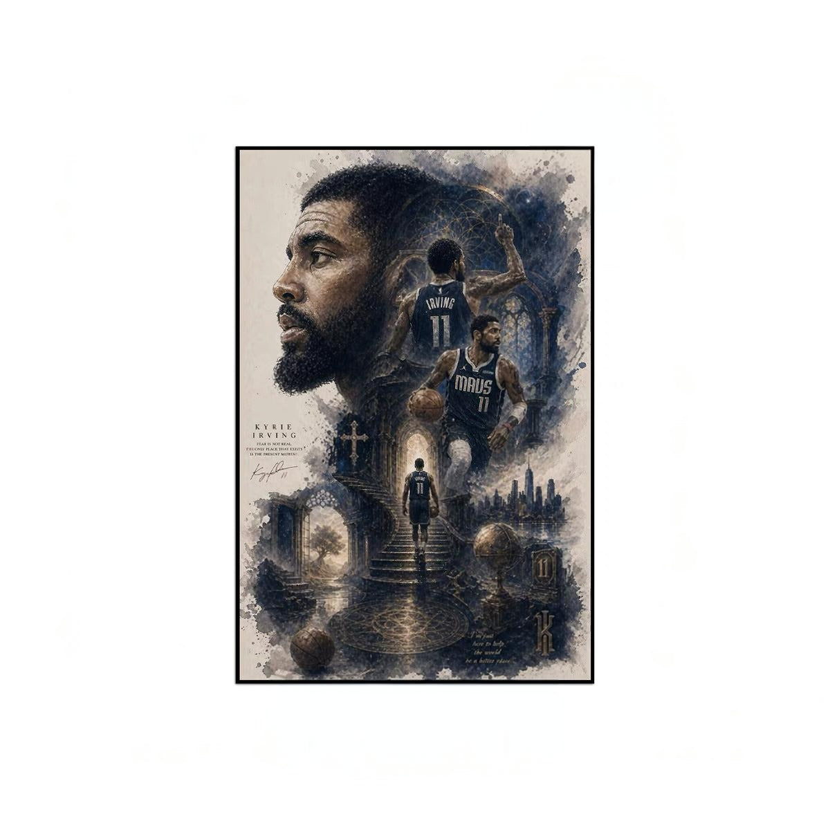 Kobe Bryant LeBron James Stephen Curry Basketball Legends Poster – NBA Wall Art
