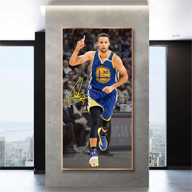 Stephen Curry - Vertical 1:2 WallArt - Crystal Porcelain Painting - Aluminum Frame