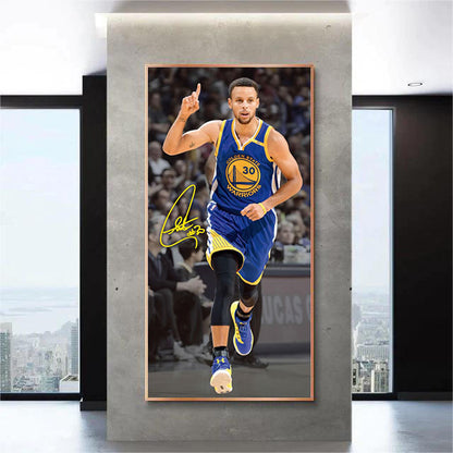 Stephen Curry - Vertical 1:2 WallArt - Crystal Porcelain Painting - Aluminum Frame