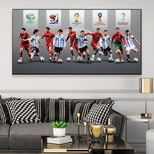 CRISTIANO RONALDO And LIONEL MESSI - Horizontal 2:1 WallArt