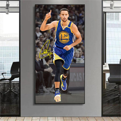 Stephen Curry - Vertical 1:2 WallArt - Crystal Porcelain Painting - Aluminum Frame