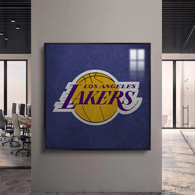 Los Angeles Lakers WallArt - Crystal Porcelain Painting - Aluminum Frame