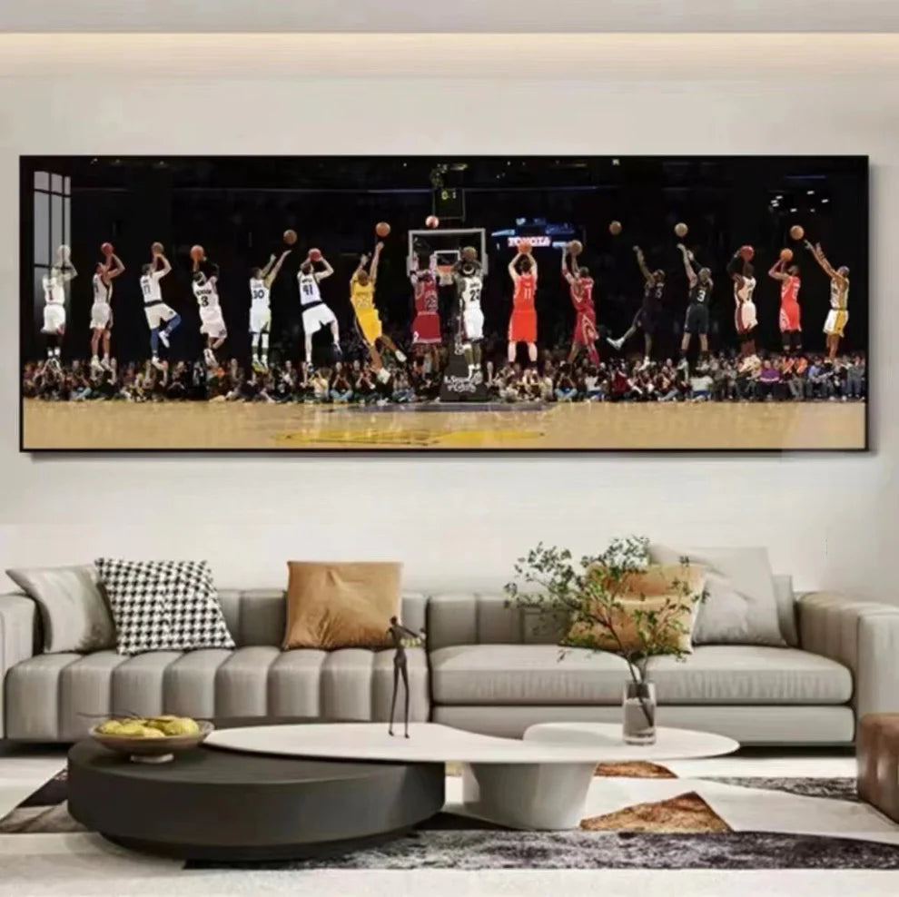 ARTE DE PARED DE BALONCESTO ALL-STAR (Campeones de puntuación de todos los tiempos)