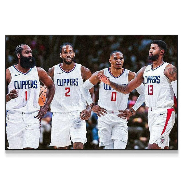 Clippers Wall Art（James Harden, Westbrook, Leonard, Paul George）