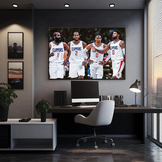 Clippers Wall Art（James Harden, Westbrook, Leonard, Paul George）