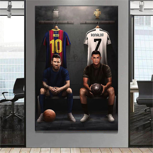 LIONEL MESSI & CRISTIANO RONALD Vertical 1:2 WallArt