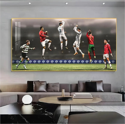 Cristiano Ronaldo - Horizontal 2:1 WallArt - Crystal Porcelain Painting - Aluminum Frame