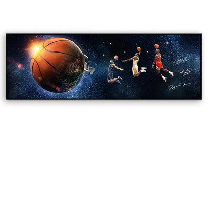 Michael Jordan🐐Kobe🐍James👑 Horizontal 3:1 WallArt