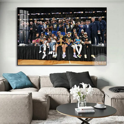 【NBA Champions Throughout History】WALL ART - Crystal Porcelain Painting - Aluminum Frame