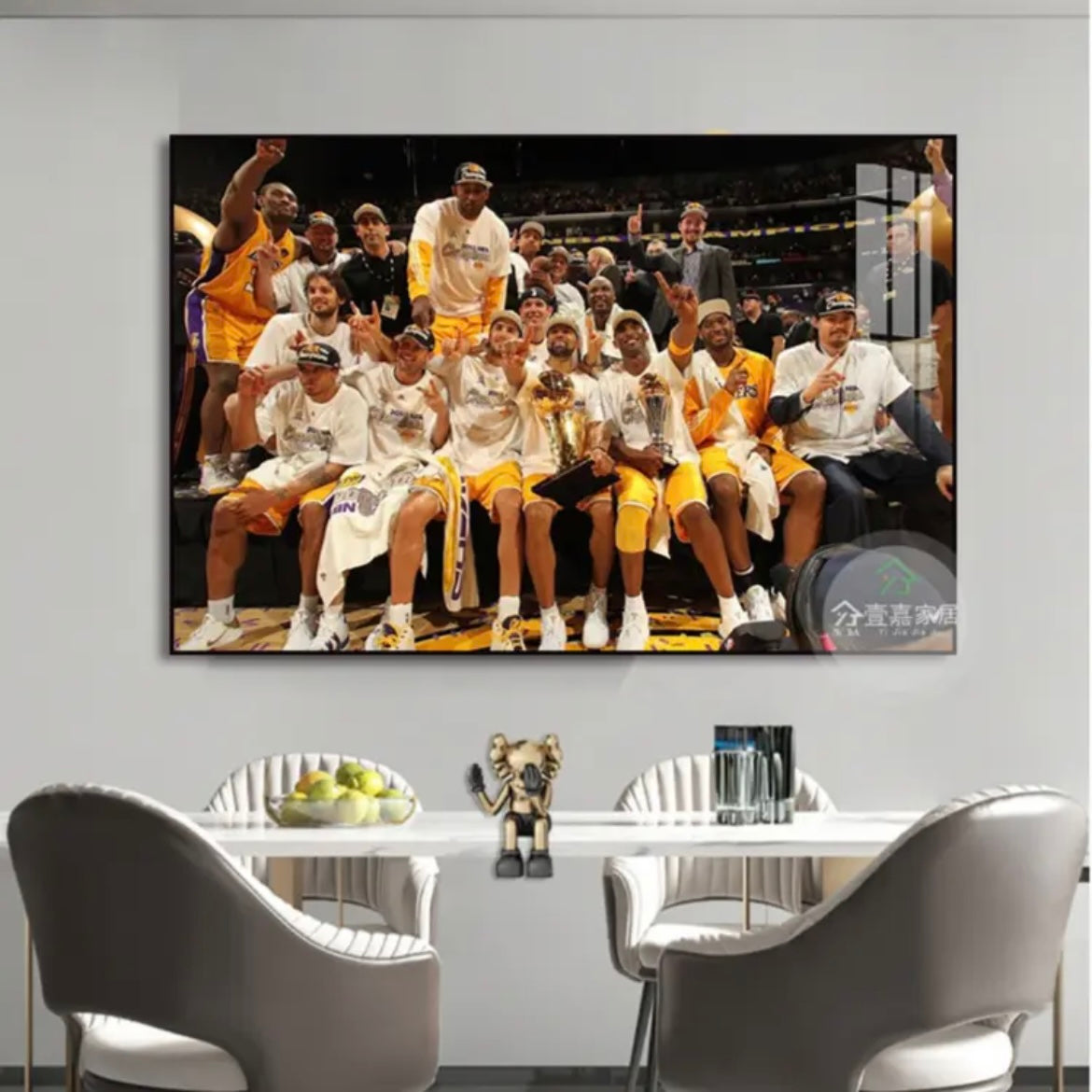 【NBA Champions Throughout History】WALL ART - Crystal Porcelain Painting - Aluminum Frame