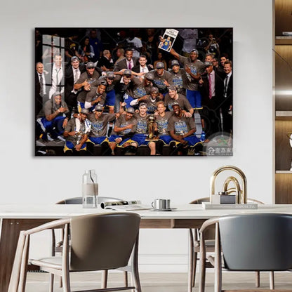 【NBA Champions Throughout History】WALL ART - Crystal Porcelain Painting - Aluminum Frame