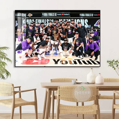 【NBA Champions Throughout History】WALL ART - Crystal Porcelain Painting - Aluminum Frame