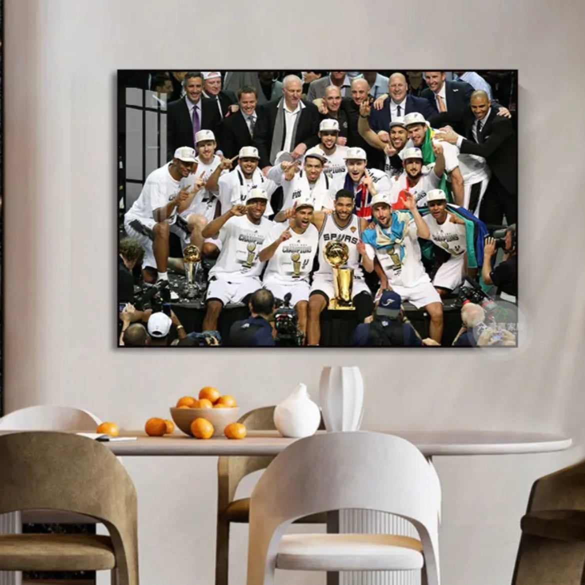 【NBA Champions Throughout History】WALL ART - Crystal Porcelain Painting - Aluminum Frame