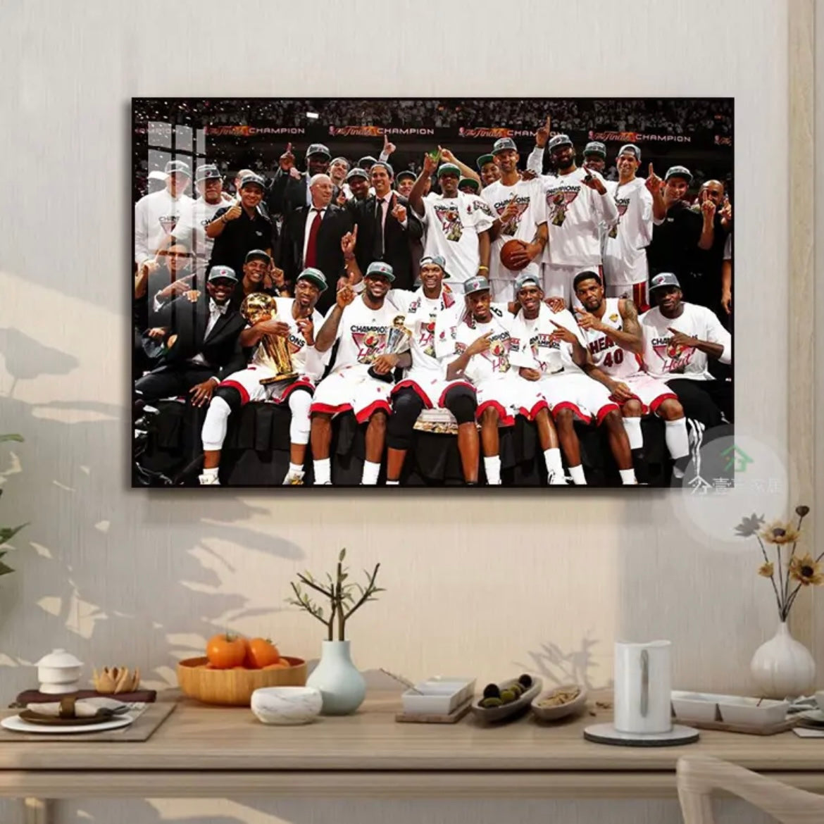 【NBA Champions Throughout History】WALL ART - Crystal Porcelain Painting - Aluminum Frame