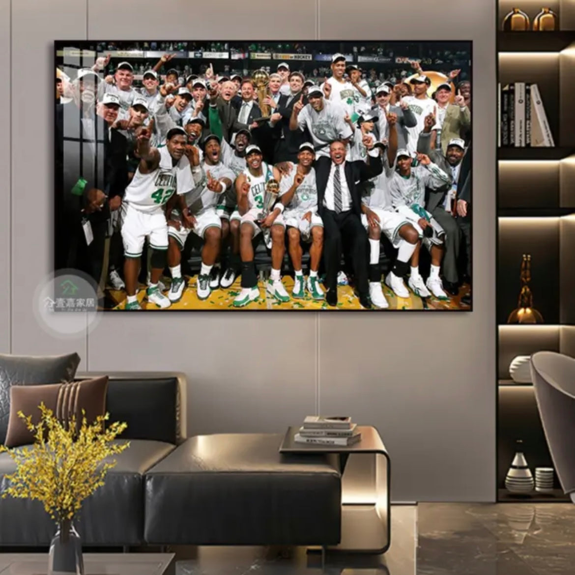 【NBA Champions Throughout History】WALL ART - Crystal Porcelain Painting - Aluminum Frame