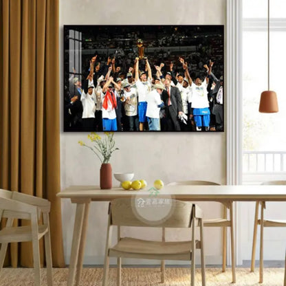 【NBA Champions Throughout History】WALL ART - Crystal Porcelain Painting - Aluminum Frame